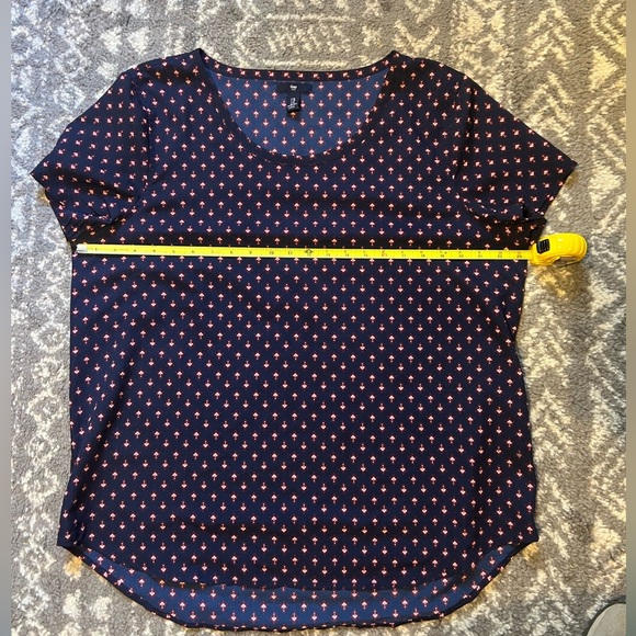 GAP Navy Blue and Red Polka Dot Women's Top sizeXL rayon material (SKUD-129) - Picture 5 of 6